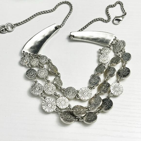 Lucky Brand 3-Strand Citrine Stone Reversible Statement Necklace - Picture 8 of 9